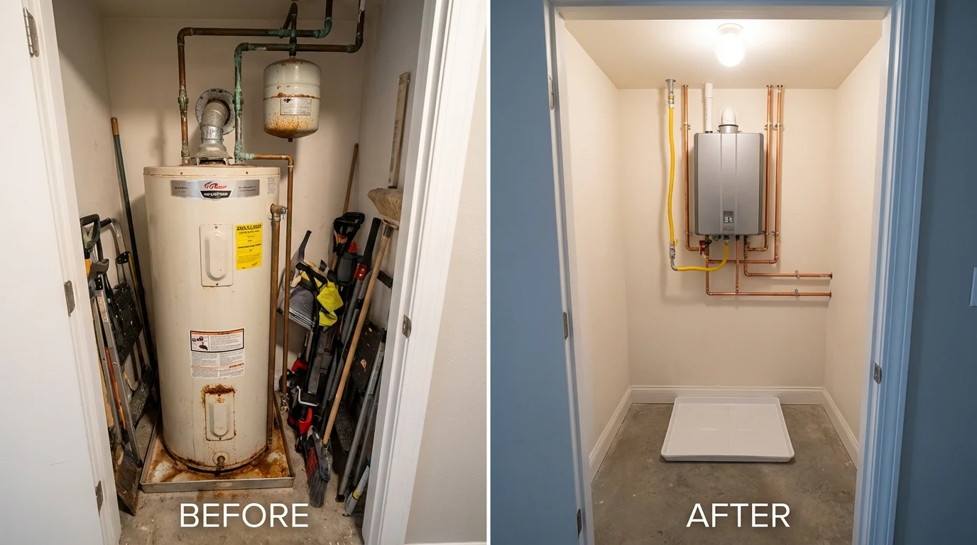 Tank water heater versus wall-mounted tankless unit comparison for Auburn, AL homeowners